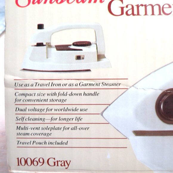 Sunbeam International Travel Iron/Garment Steamer 10069 Gray Compact Dual Voltag - Picture 5 of 16
